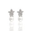 flower earrings with pearls