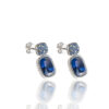 Oval stud earrings with colored stones