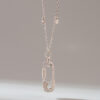 Safety Pin Necklace with Zirconia Stone