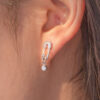 Stone Safety Pin Earrings