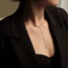 Delicate Five Petal Flower Necklace with Four Flowers.