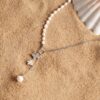 Butterfly Charm Pearl and Chain Necklace