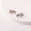 Flower shaped Earrings with Gemstone Embellishments