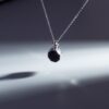Exquisite Black and White Dual-sided Drum Pendant Necklace