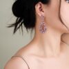 Drop earrings silver 925 with stones color